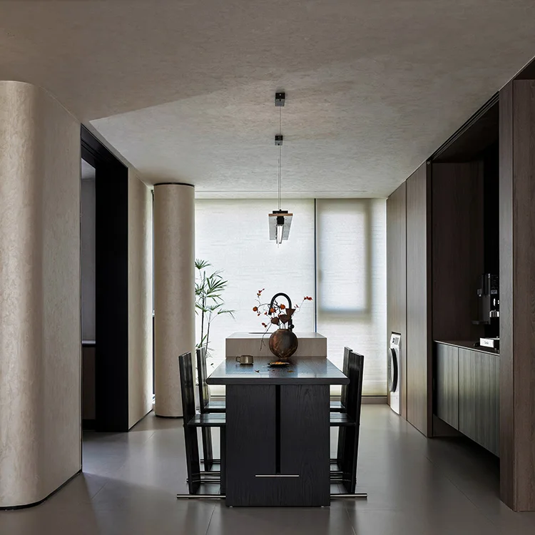 Modern Glossy Minimalism Solid Wood Kitchen Cabinet Home Improvement Panel Cupboard Design for Villa Apartment Dining Room Sets - 图片 3