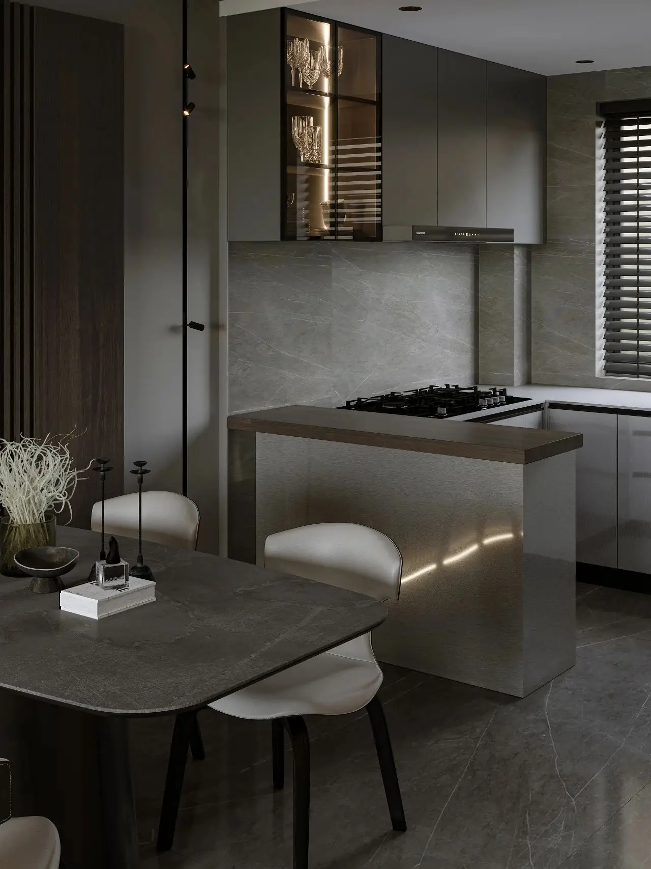 Apartment Villa Design Kitchen Cabinet Design Interior Design of High-Volume Villas Sofa Wine Cabinet Living Room - 图片 12