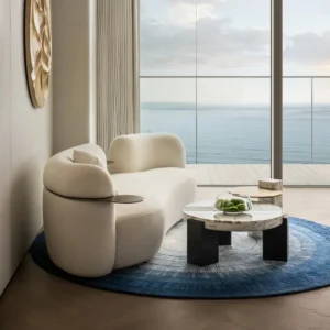 Luxury Tea Table Modern Minimalist Sofa Set Coffee Table Fashionable Oval Shape Side Tables Villa Apartment