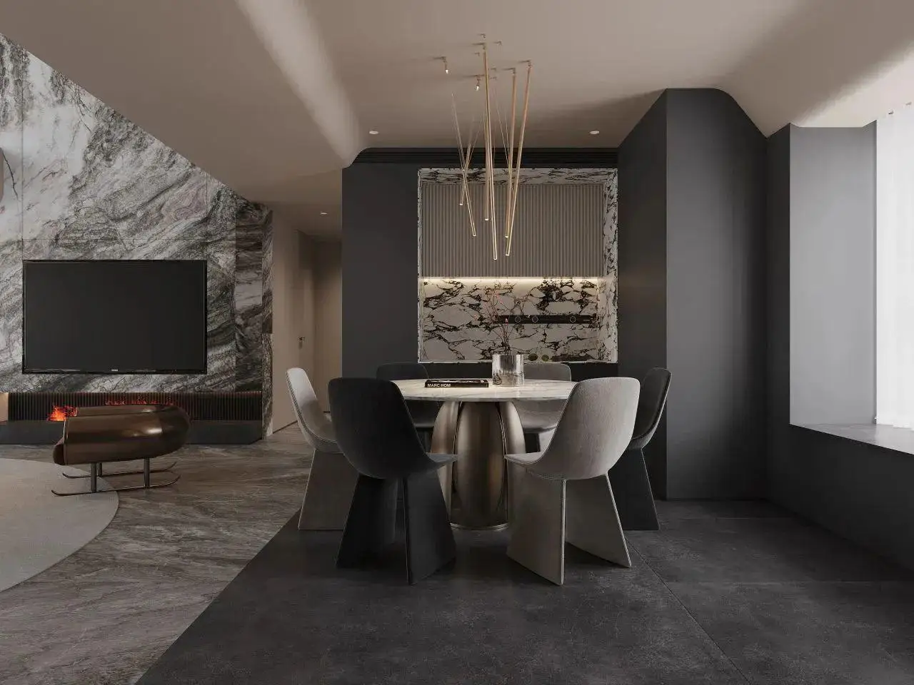 Kitchen Cabinets Dark Minimalist Style and Modern Style Customized Cabinetry One-Stop Turnkey Service Laundry Room Dining Room - 图片 2