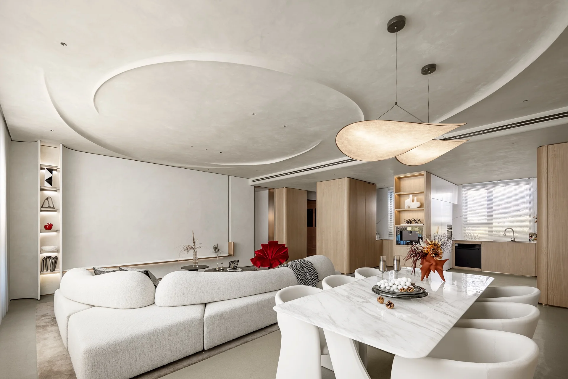 Modern Style Kitchen Cabinet with Vermont Brown Cabinets Flat Whole 3D Interior Design for Apartment Island Kitchen Cabinets - 图片 3