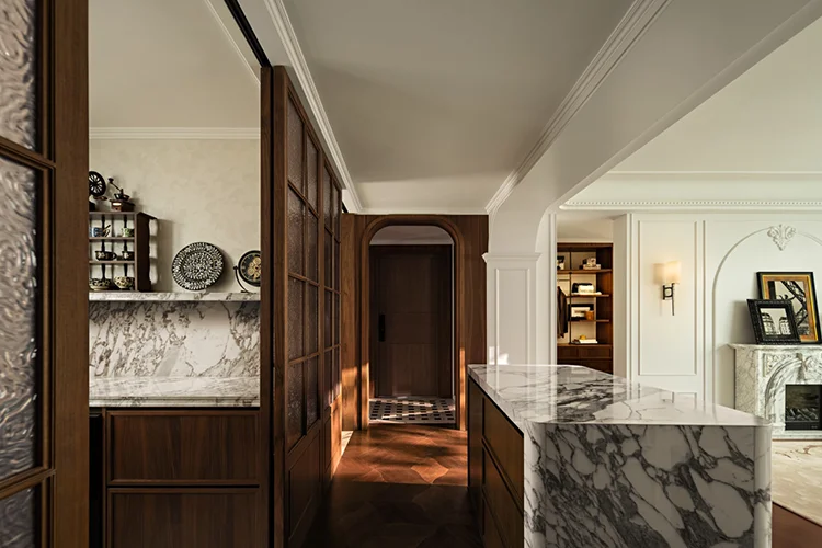 Modern Style MDF Upper Cabinet with Drawers Living Room Partition Wall Storage Furniture Villa Apartment 3D Interior Design - 图片 10