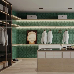 Luxury Walk-In Closet Wardrobe Custom Contemporary Style Convertible Extendable Foldable Wood Door Modern Bedroom Wall Design