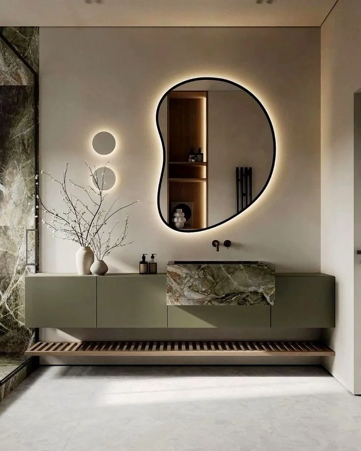 Hotel Vanity Villa High-End Light Luxury Large Wall-Mounted Bathroom Vanity Cabinet with Bath Mirrors Solid Wood Carcase Marble