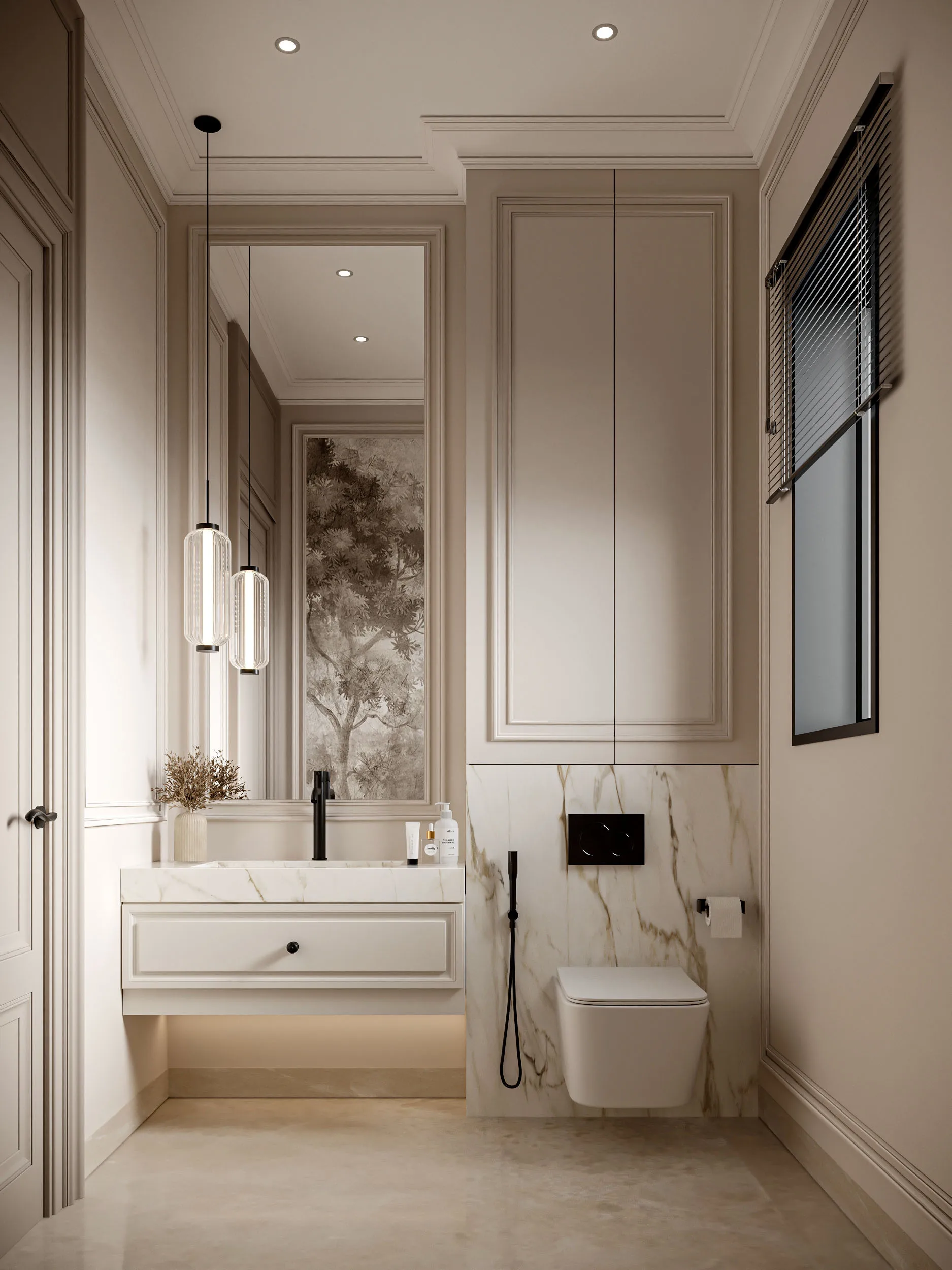 Hotel Vanity Villa Modern Minimalism Style Euro-American Style Bathroom Vanity Cabinet with Bath Mirror Solid Wood Double Vanity - 图片 3