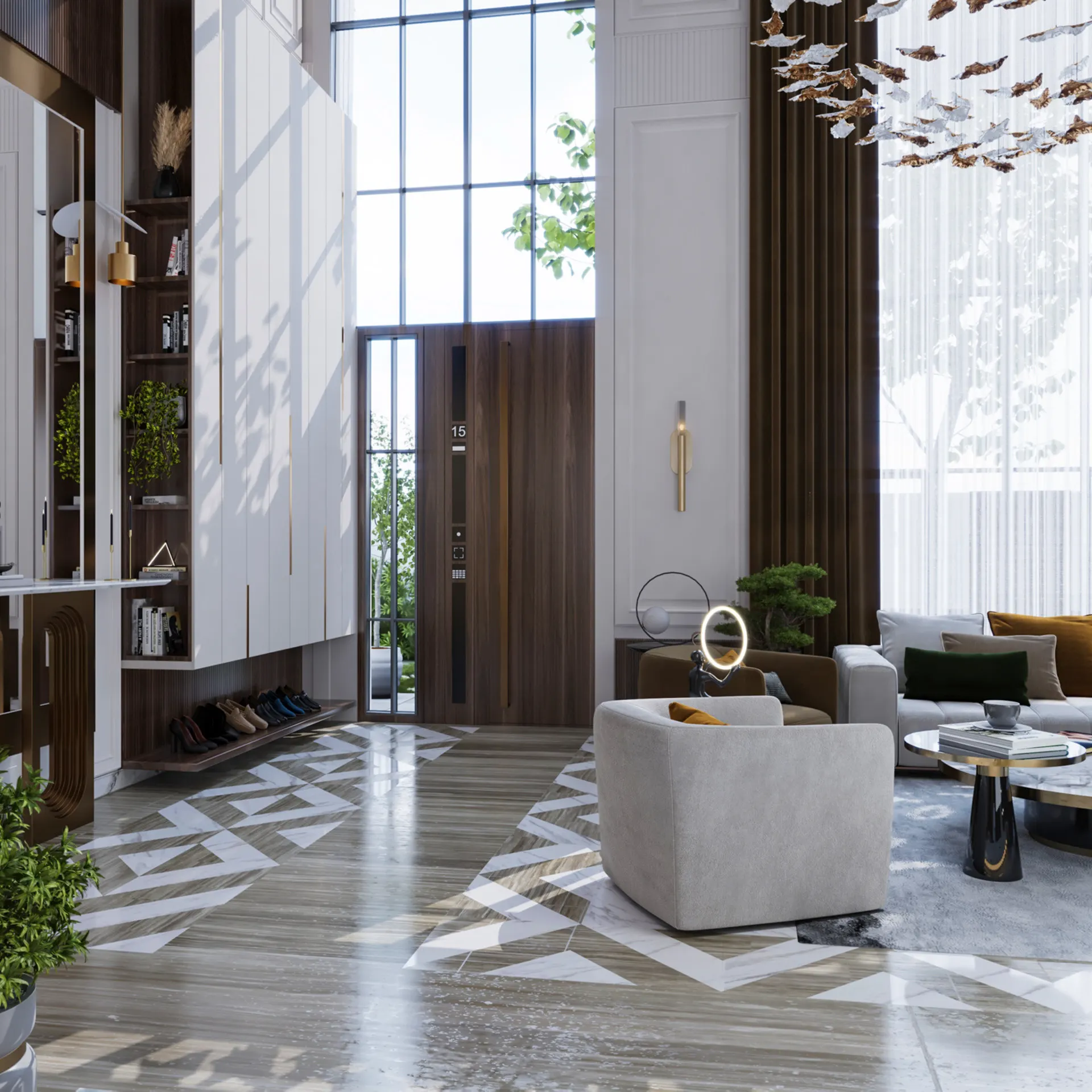 Modern 3D Interior Design Furniture Luxury Villa Townhouse-Dream House One-Stop Solution for Living Room Apartment Hotel - 图片 14