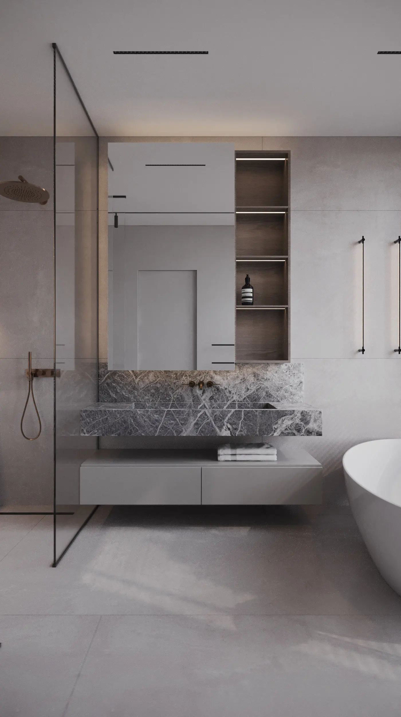 Hotel Vanity Villa Modern Minimalism Style Euro-American Style Bathroom Vanity Cabinet with Bath Mirror Solid Wood Double Vanity - 图片 11