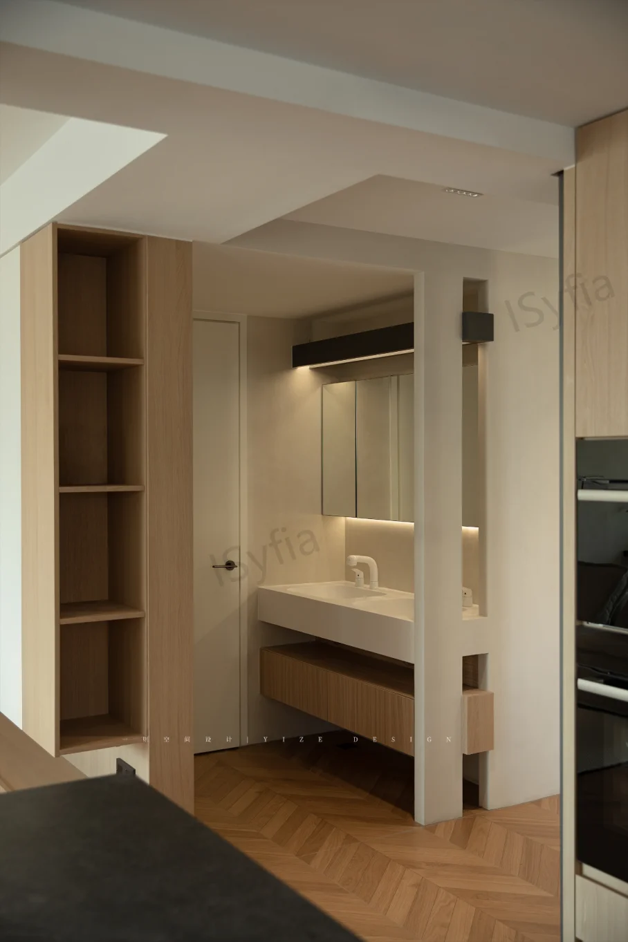 Hotel Vanity Villa High-End Light Luxury Large Wall-Mounted Bathroom Vanity Cabinet with Bath Mirrors Solid Wood Carcase Marble - 图片 5