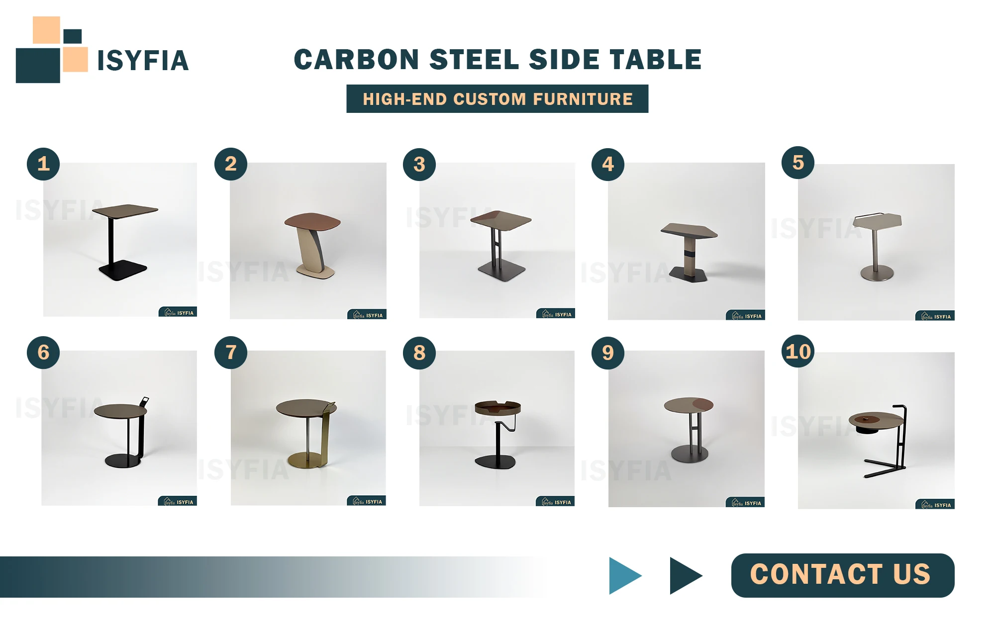 Modern Style Round Coffee Table with Panel Leather Carbon Steel Metal Leg Decorative for Living Room or Hotel Use - 图片 7