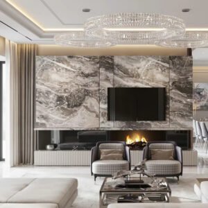 Apartment Villa Design Kitchen Cabinet Design Interior Design of High-Volume Villas Sofa Living Room TV Background Wall Design