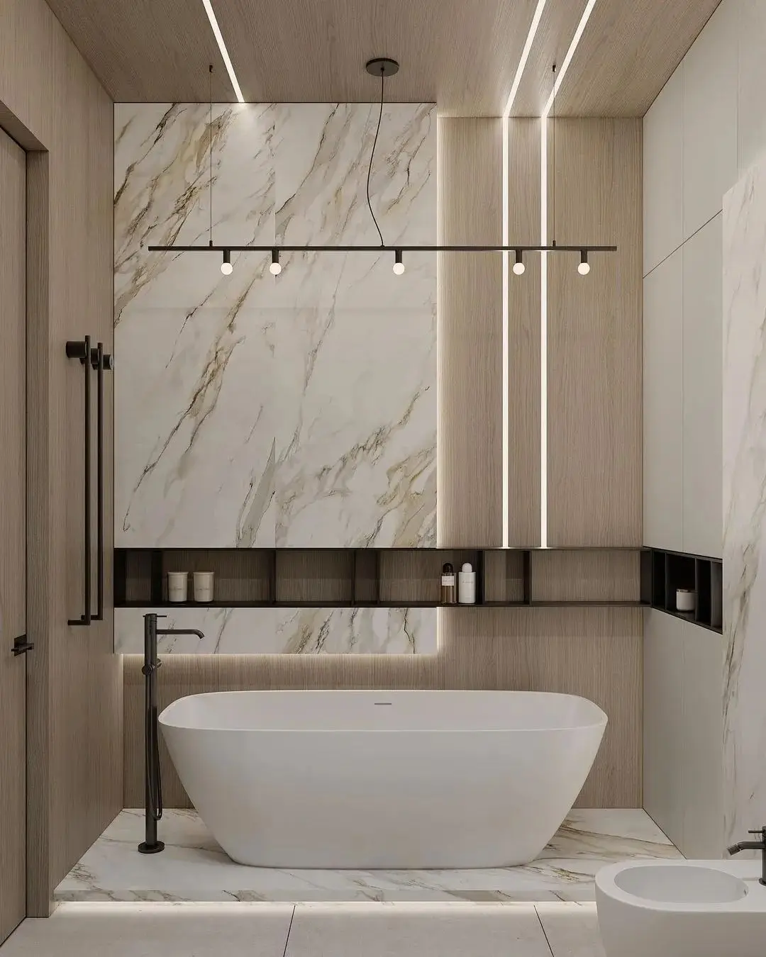 Hotel Vanity Villa Modern Minimalism Style Wall-Mounted Bathroom Vanity Cabinet with Bath Mirrors Villa Solid Wood Double Vanity - 图片 2