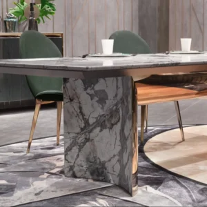 Modern Rectangular Marble Table Extendable Stainless Steels Chairs for Dining for Hotel Outdoor 6-Seater Room Set Tables Chairs