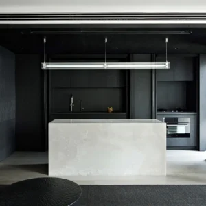 Modern Mminimalism Design Brown Acrylic Kitchen Wall Cabinet Two Tone Texture Wood Grain Complete Set Apartment Villa