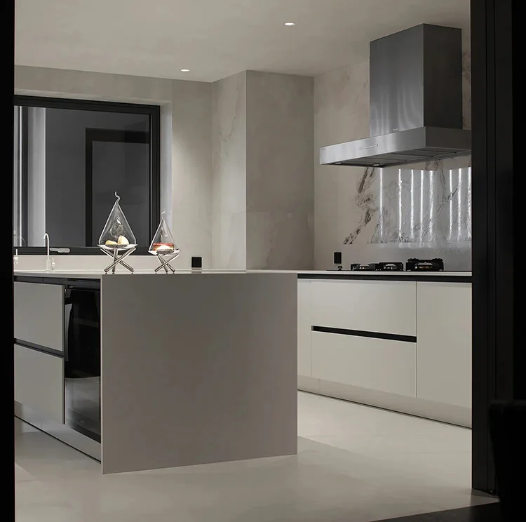 Modern Kitchen Cabinet with Wood Material Acrylic Surface Treatment Door Panel Hinge Accessories - 图片 12