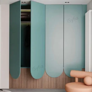 High Quality Melamine Wood Decorative Cabinet DIY Children's Wardrobe for Bedroom Design Light Home Furniture for Apartment Use