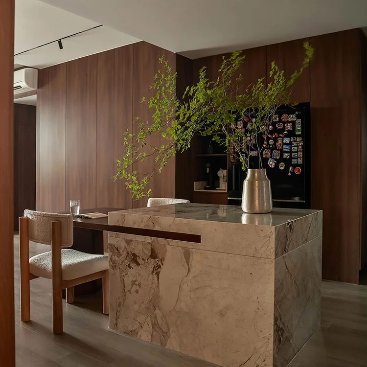 Manufacturers One Stop Project Kitchen Luxury Solid Wood Walnut Custom Storage Cabinet Modular Full Kitchen Cabinets - 图片 4