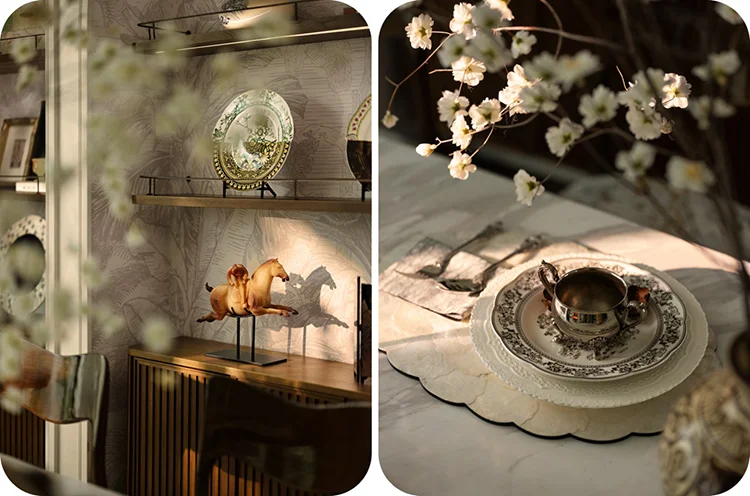 Modern Style MDF Upper Cabinet with Drawers Living Room Partition Wall Storage Furniture Villa Apartment 3D Interior Design - 图片 14