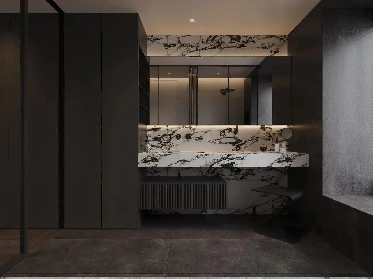 Kitchen Cabinets Dark Minimalist Style and Modern Style Customized Cabinetry One-Stop Turnkey Service Laundry Room Dining Room - 图片 5