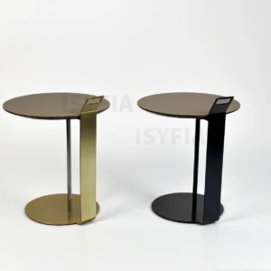 Modern Style Carbon Steel Side Coffee Table Panel Leather Metal Leg Table for Home Furniture Living Room