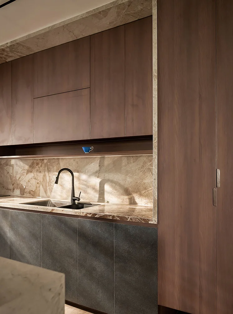 Manufacturers One Stop Project Kitchen Luxury Solid Wood Walnut Custom Storage Cabinet Modular Full Kitchen Cabinets - 图片 2