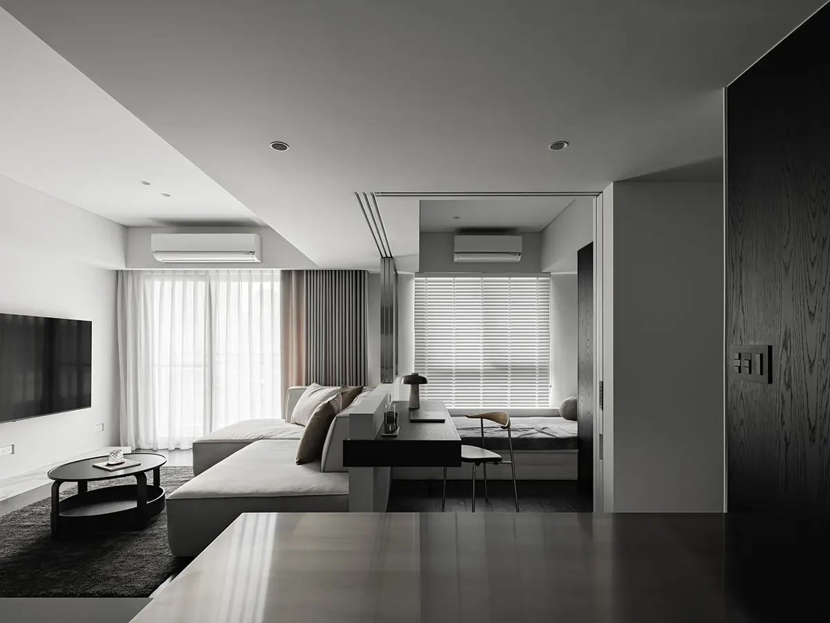 Dark Black Kitchen Cabinet Modern Melamine Board Wood Modular Stainless Steel Cabinet Furniture Apartment Villa Island Cabinet - 图片 8