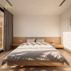 Minimalist Japanese Zen Style 3D Design Furniture Oak Wood Kitchen Cabinet Bedroom Set for One-stop Apartments Project Solution