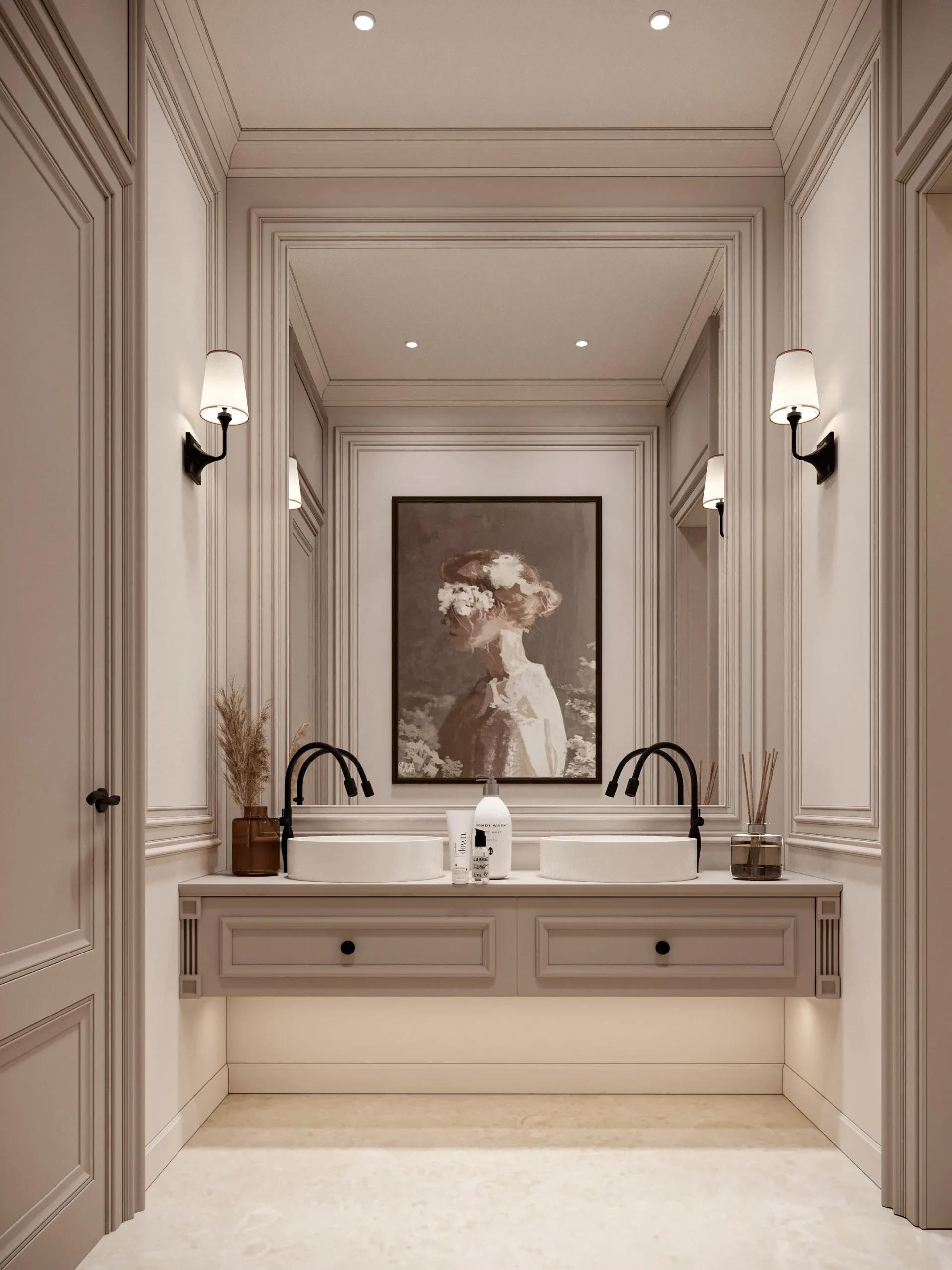 Hotel Vanity Villa Modern Minimalism Style Euro-American Style Bathroom Vanity Cabinet with Bath Mirror Solid Wood Double Vanity - 图片 12