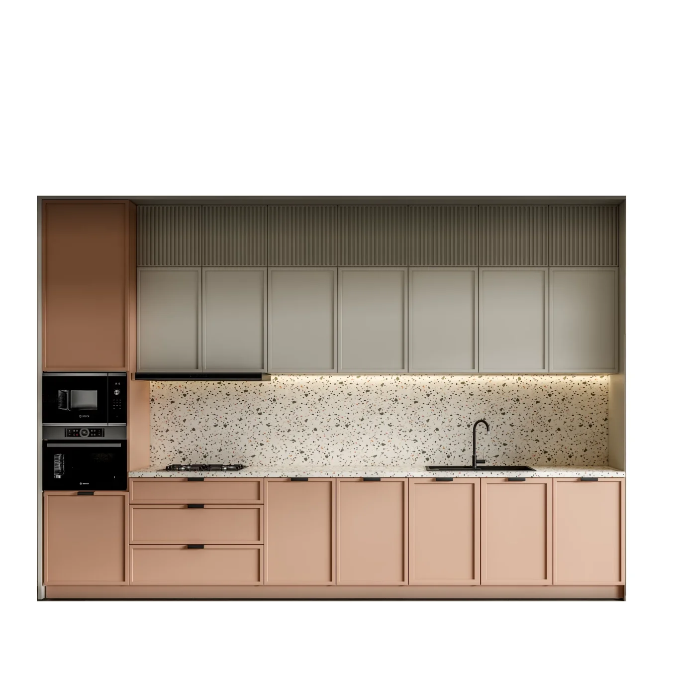 High Quality Custom Solid Wood Cabinets Modern Furniture Kitchen Cabinet Home Cabinet Set for Apartment Villa - 图片 7