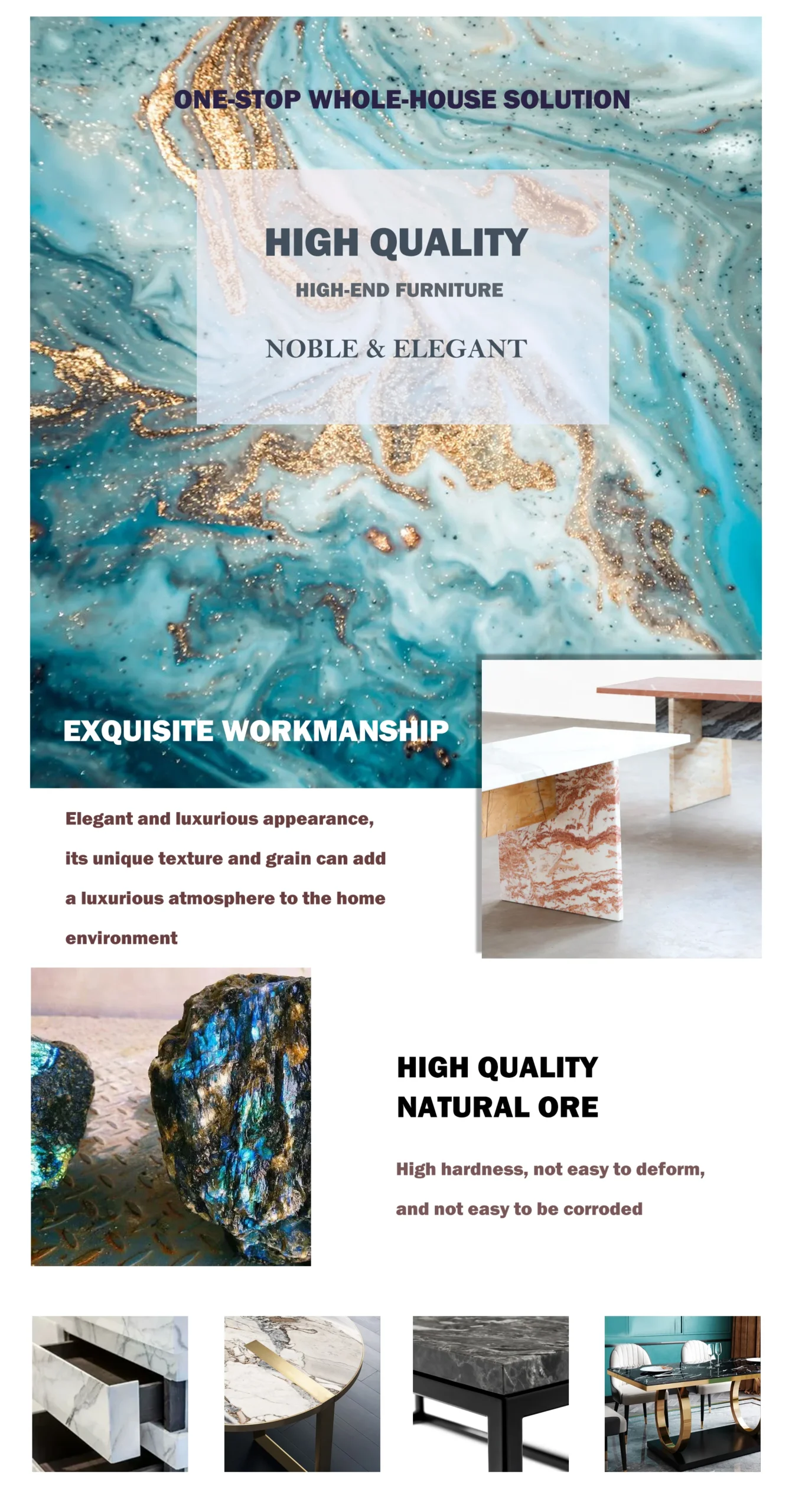 Wholesale Modern UK Style Marble Table for Home Office and Hotel Dining Chair Luxury Furniture Home Set - 图片 13