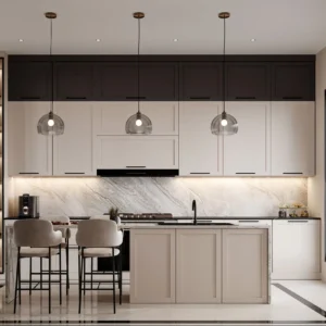 Euro-American Style High Quality Elegant Kitchen Cabinet Furniture French Style Apartment Customized Modular Kitchen Cabinet Set