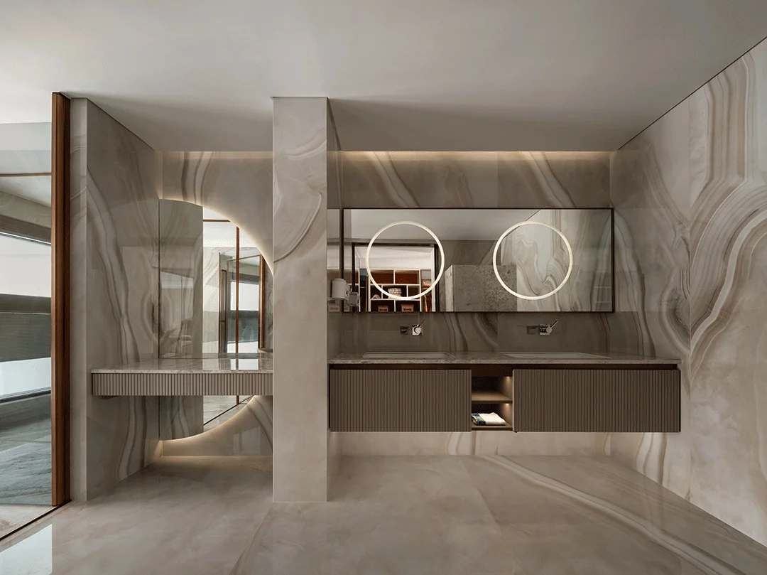 Hotel Vanity Villa Modern Minimalist Style Wall-Mounted Bathroom Vanity Cabinet Modern Minimalist Bathroom Vanity with Drawers - 图片 11