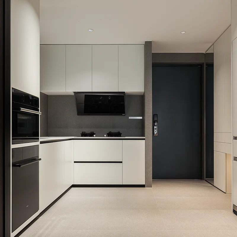 Custom Kitchen Cabinet Furniture with Melamine Board 3D Whole Interior Design for Villa Apartment - 图片 2